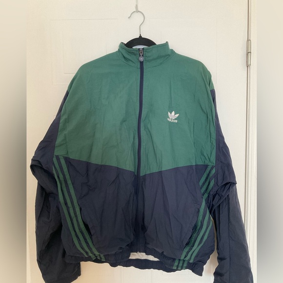 adidas Other - 90s Adidas Jacket Colorblocks Green & Navy